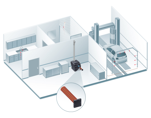 Domestic hot water installation illustration