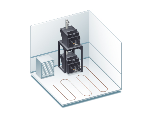 Stacked on racks illustration